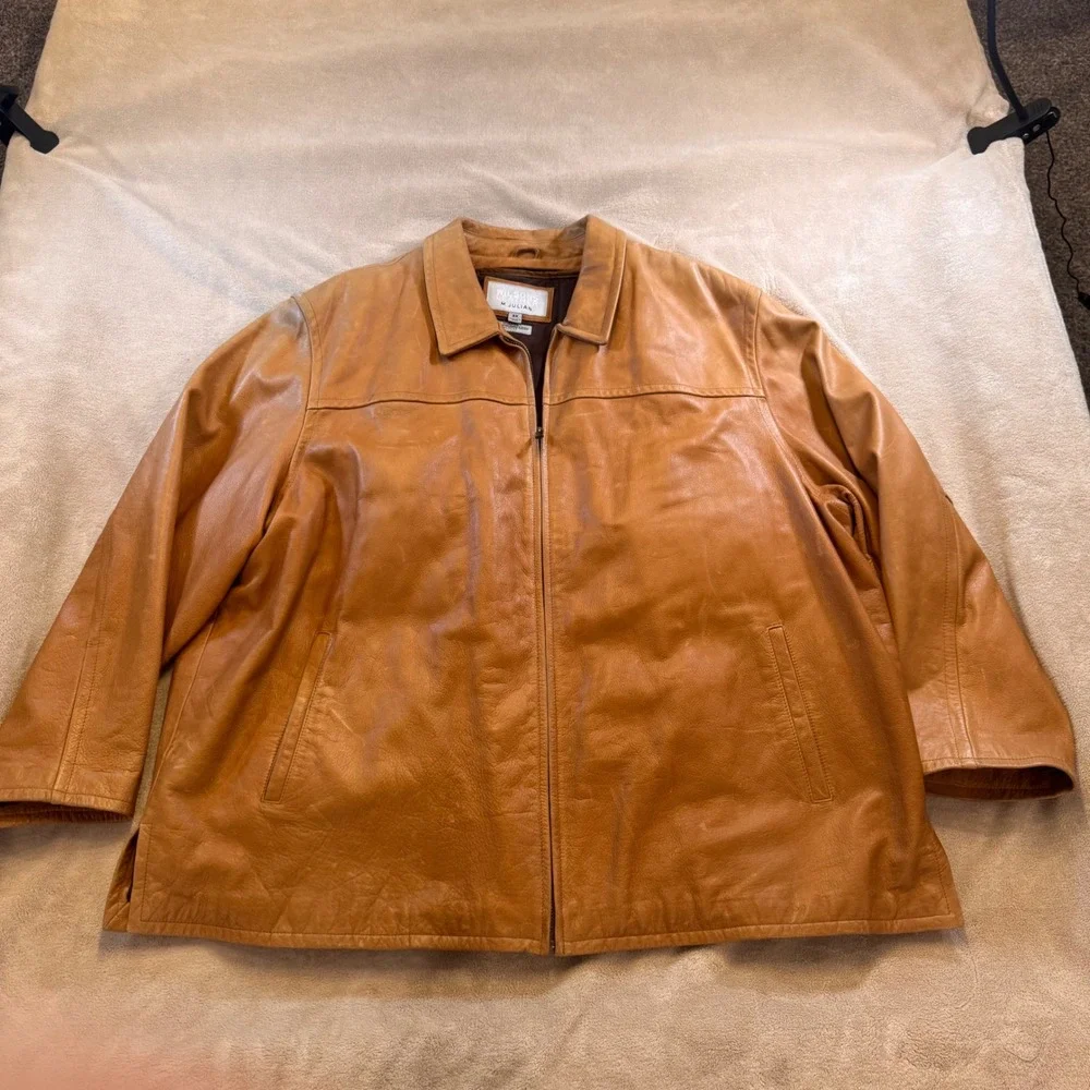 Vintage Wilsons Leather M. Julian Tan Cognac Leather Jacket Thinsulate Sz 3X‎